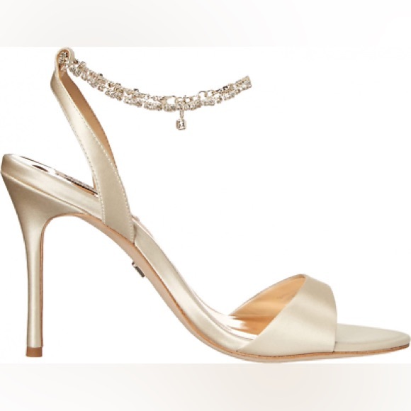 Badgley Mischka Tiffany Crystal Ankle Chain High Heel - Picture 2 of 9